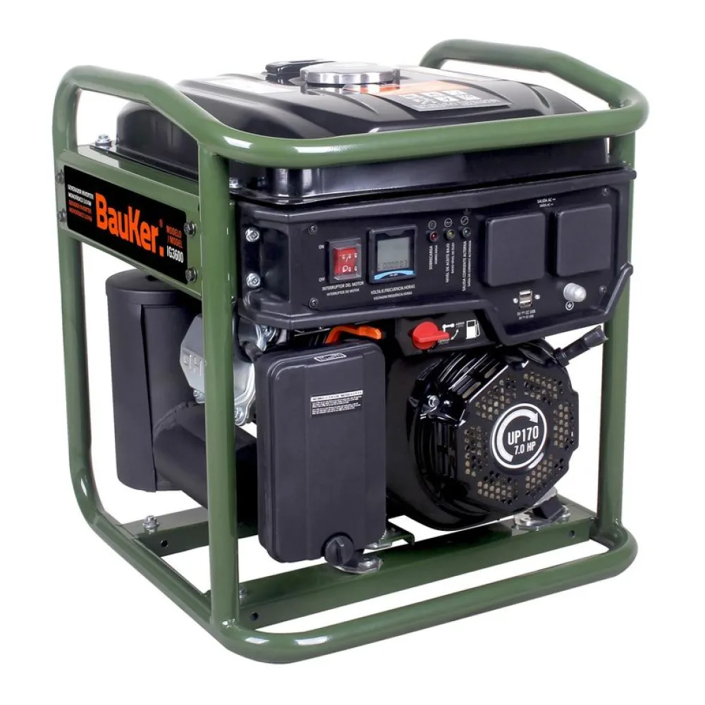 Generador Eléctrico a Partida Manual 3000 W 12 L Bauker
