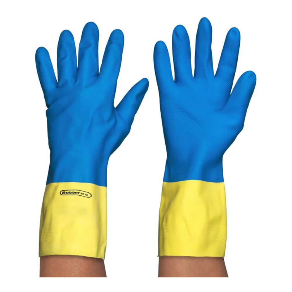 Guante Bicolor Amarillo/azul-látex/neopreno
