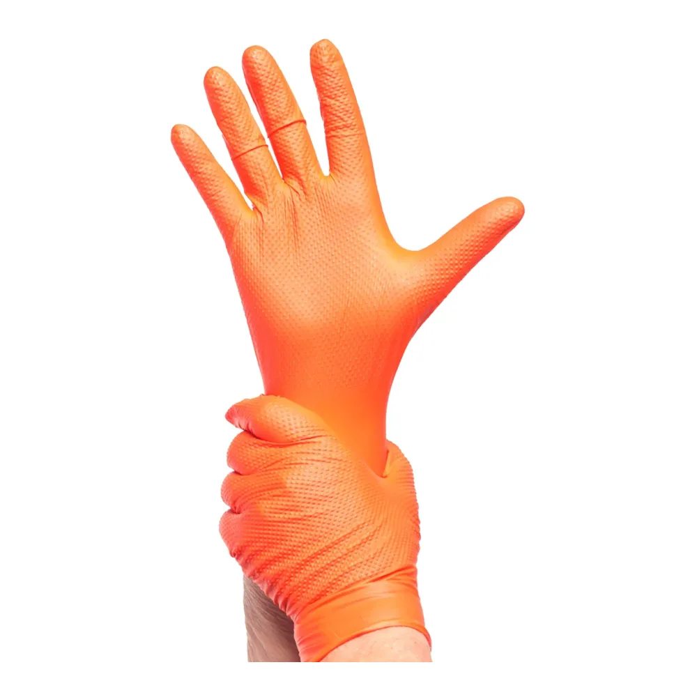 Guante Nitrilo Texturizado Naranja