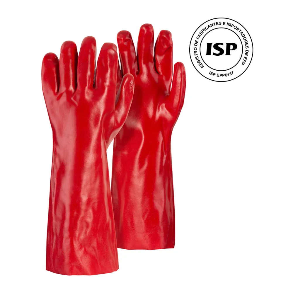 Guantes Pvc Rojo Largo 40CM Getpro