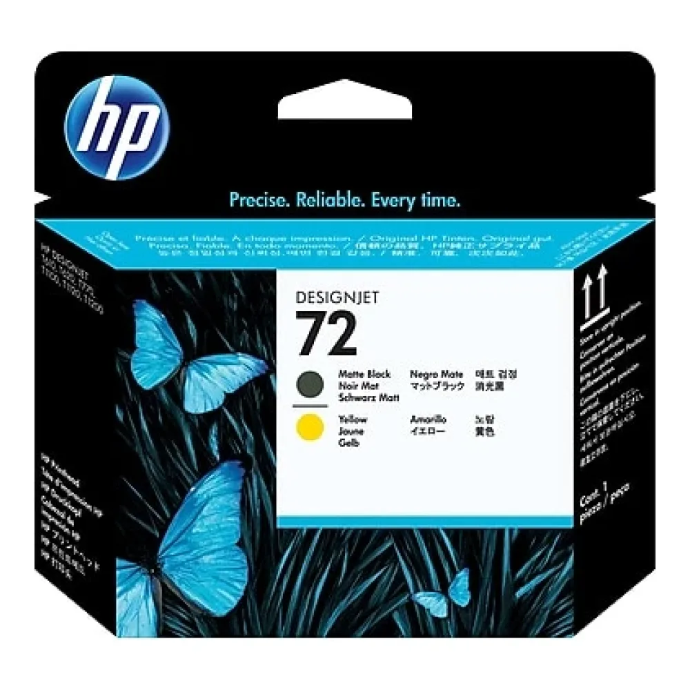 HP Cabezal de Impresión 72 Negro Mate y Amarillo C9384A