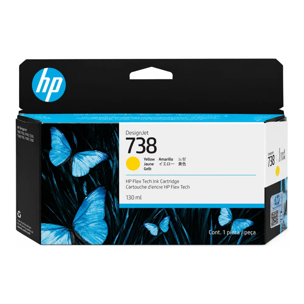 HP Cartucho de Tinta Designjet 738 Amarillo 130 Ml 498N7A