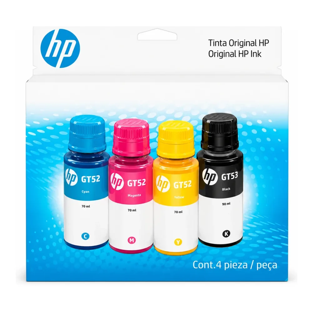 HP Pack 4 Tintas GT53 + GT52 Original 9F3N4AL