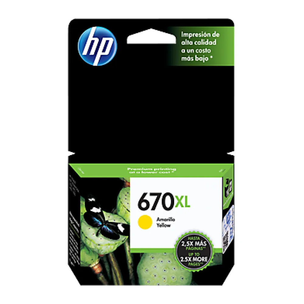 HP Tinta 670XL Amarillo CZ120AL
