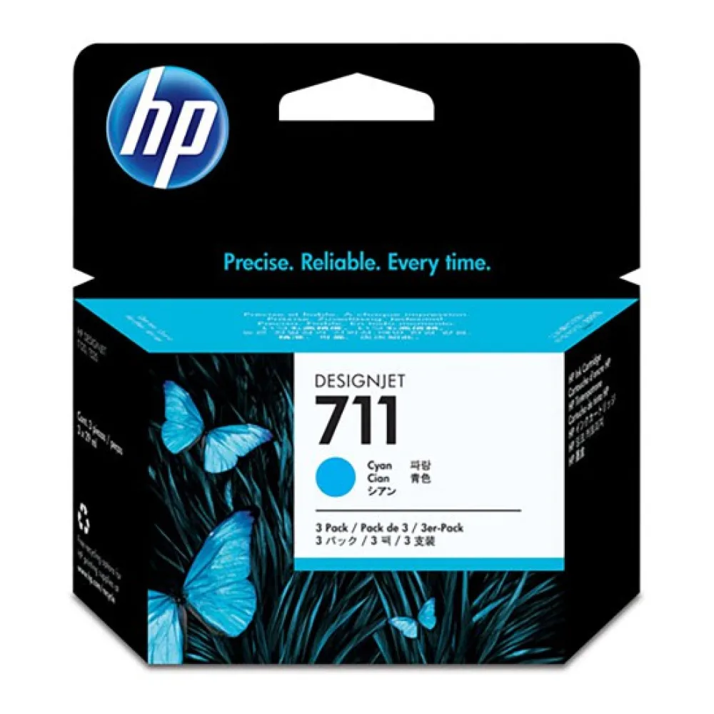 HP Tinta 711 Tripack Cyan CZ134A 3 Cartuchos