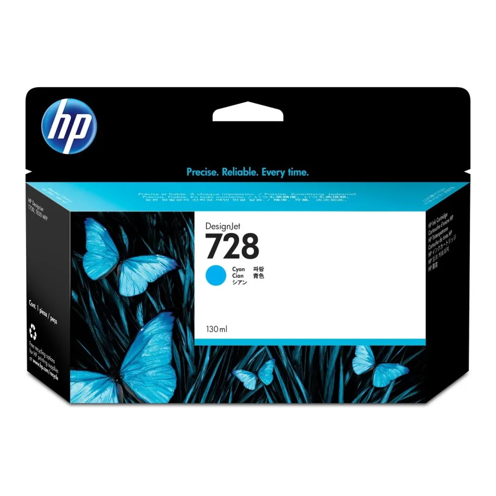 HP Tinta Designjet 728 Cian 130 Ml F9J67A Original