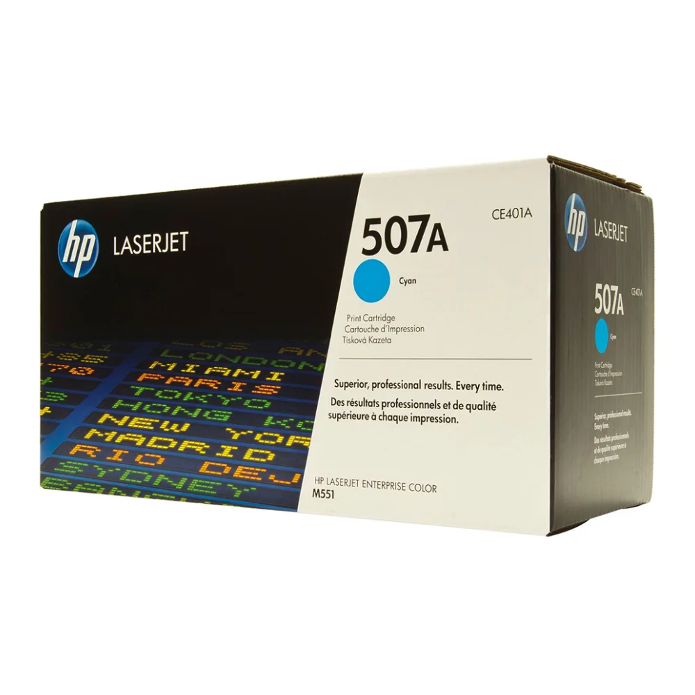 HP Toner 507A Cyan CE401A Caja Blanca
