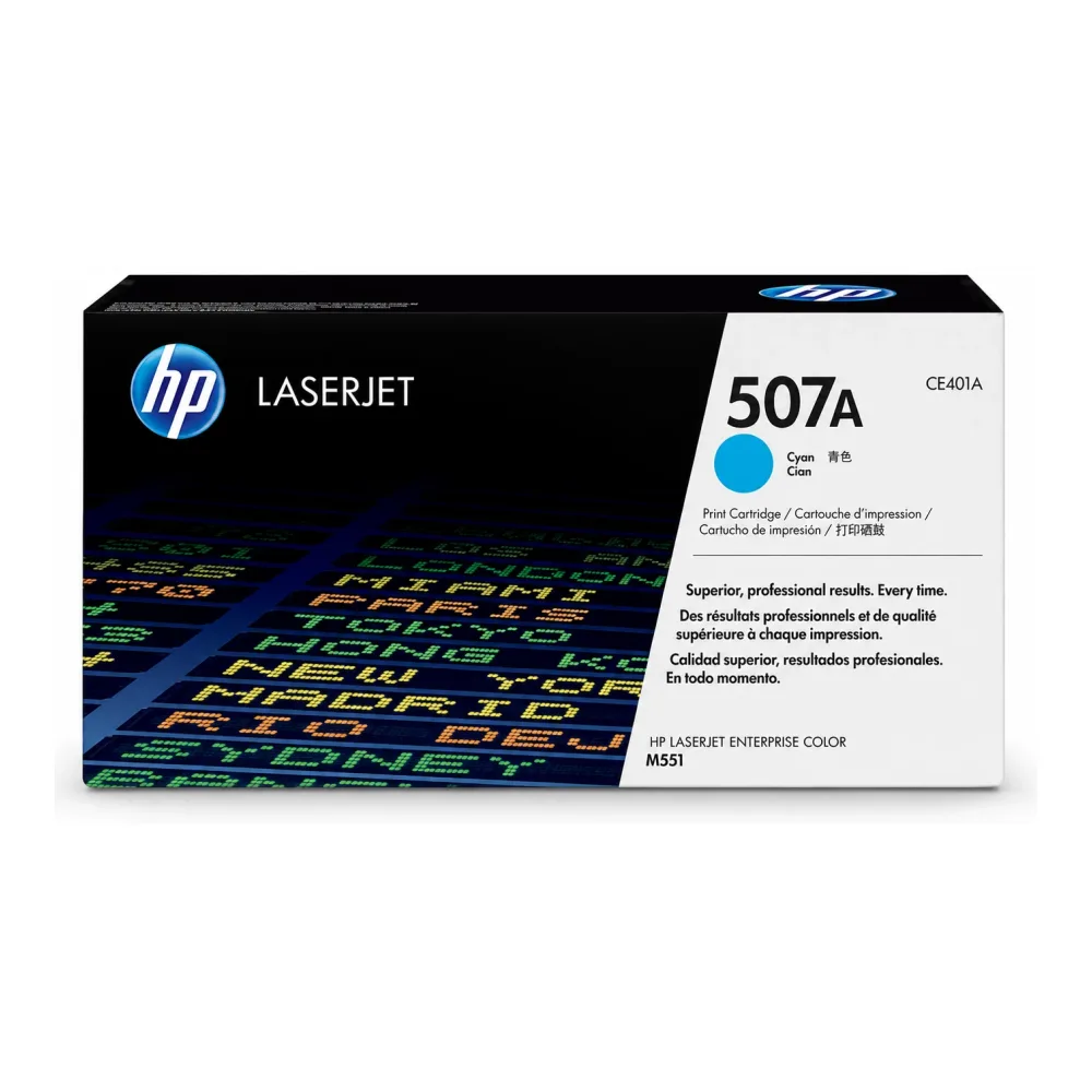 HP Tóner Laserjet 507A Cían CE401A Original