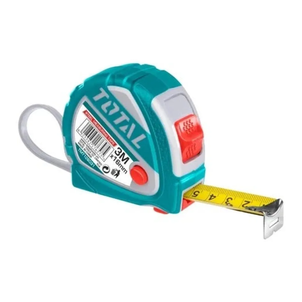 Huincha Metrica de Acero 3MTX16MM 3 Botones de Parada Total TMT126031