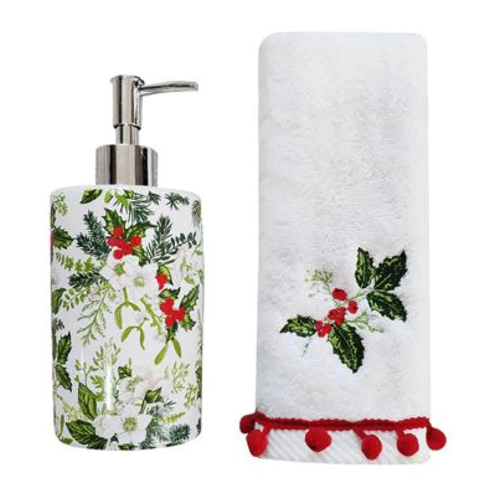 Juego de Dispensador con Toalla 2PZ Love Xmas Santini
