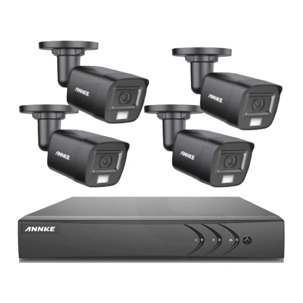 Kit de Vigilancia Grabadora Hybrid Dvr 5MP 4 Canales + 4 Cámaras 5MP (3K) Annke