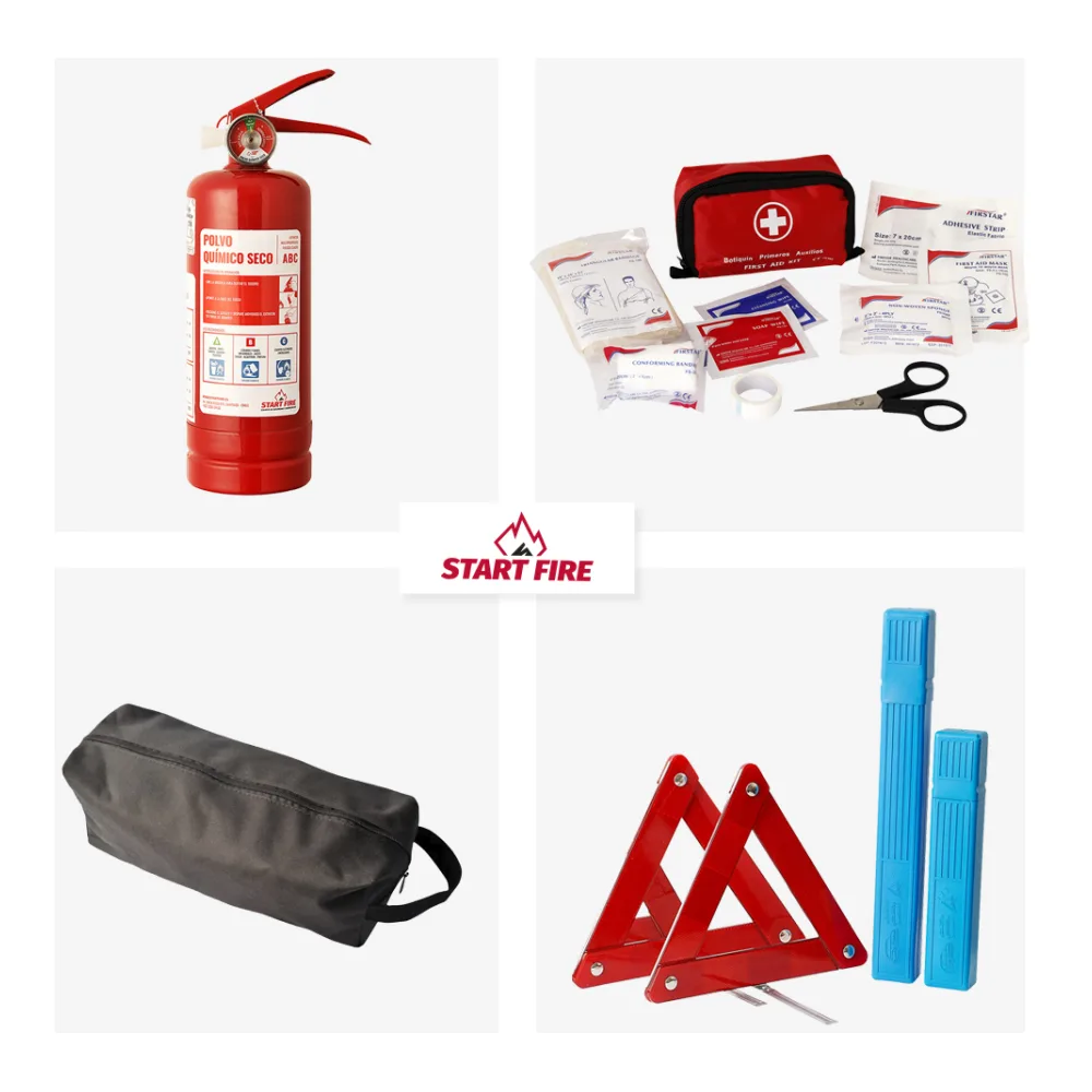 Kit Seguridad 1KG (ext + Chaleco + Triangulo + Bot + Bolso) Start Fire