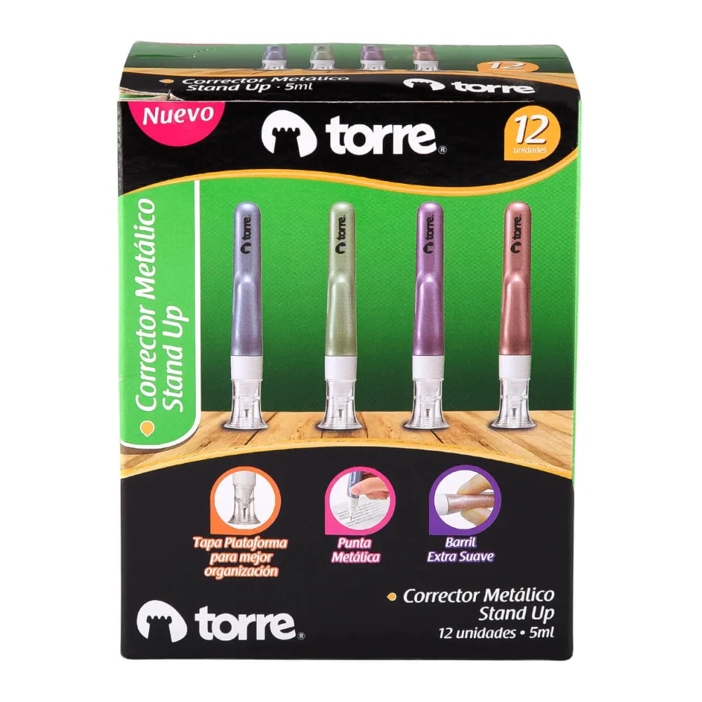 Lápiz Corrector Cuerpo Metalizado Stand Up 5 Ml Colores