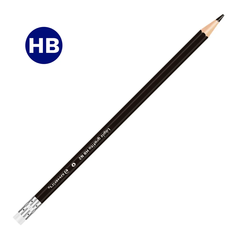 Lapiz Grafito N2 Hb con Goma Hexagonal 1 Unidad Rhein