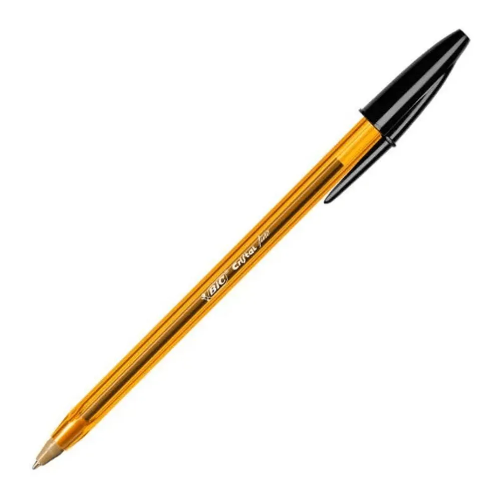 Lapiz Pasta Punta Fina Naranja-negro 0,8 Mm Bic