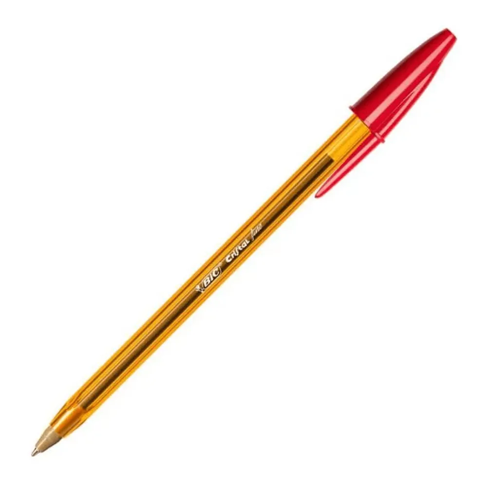 Lapiz Pasta Punta Fina Naranja-rojo 0,8 Mm Bic