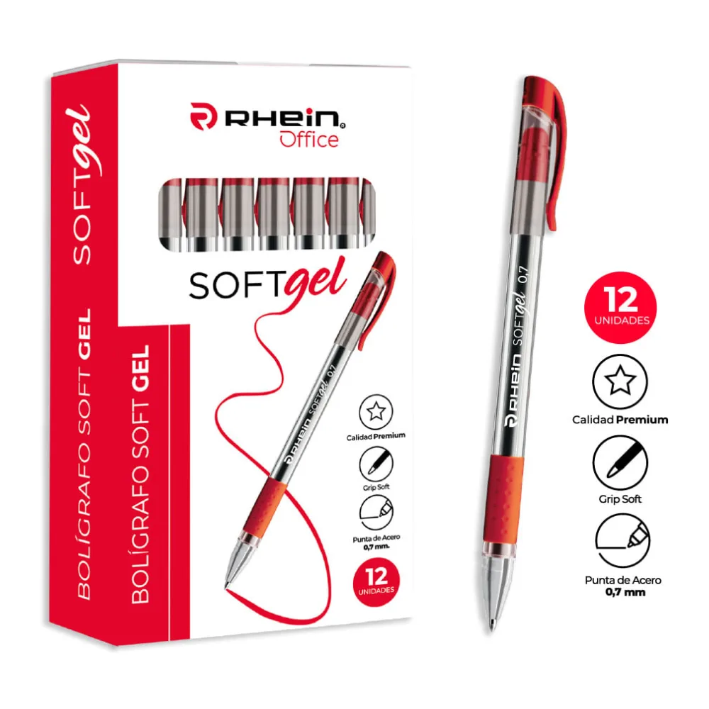 Lápiz Soft Gel Rojo 0,7 Mm 1 Unidad Rhein