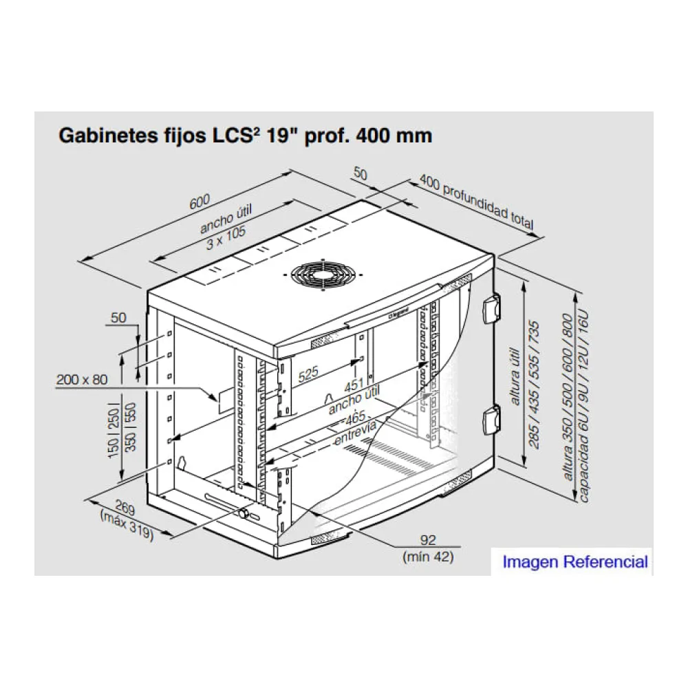 LCS2 - Gabinete 19 Fijo 12U 600X400 4620204 Legrand