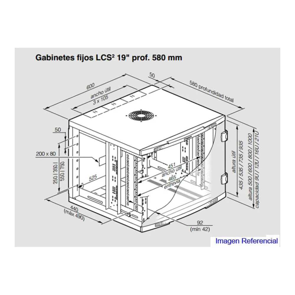 LCS2 - Gabinete 19 Fijo 9U 660X580 4620604 Legrand