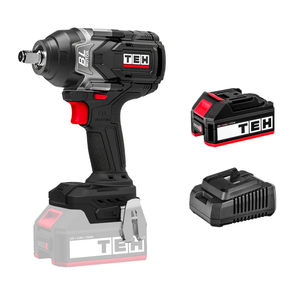 Llave de Impacto Inalámbrica 20V 850NM + 1 Baterías + Cargador Tehtools