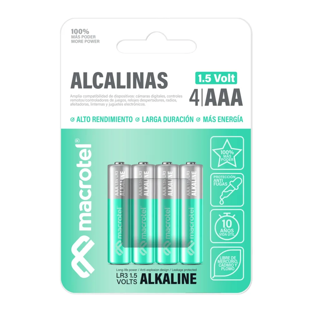 Macrotel Pack 4 Pilas Alcalinas Aaa MW-ALK4AAA