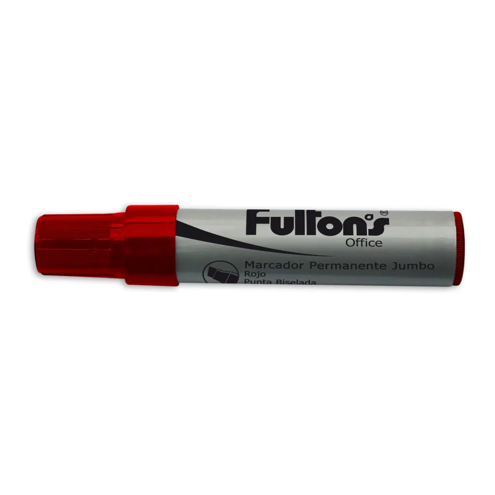Marcador Permanente Jumbo Punta Biselada Rojo Fultons