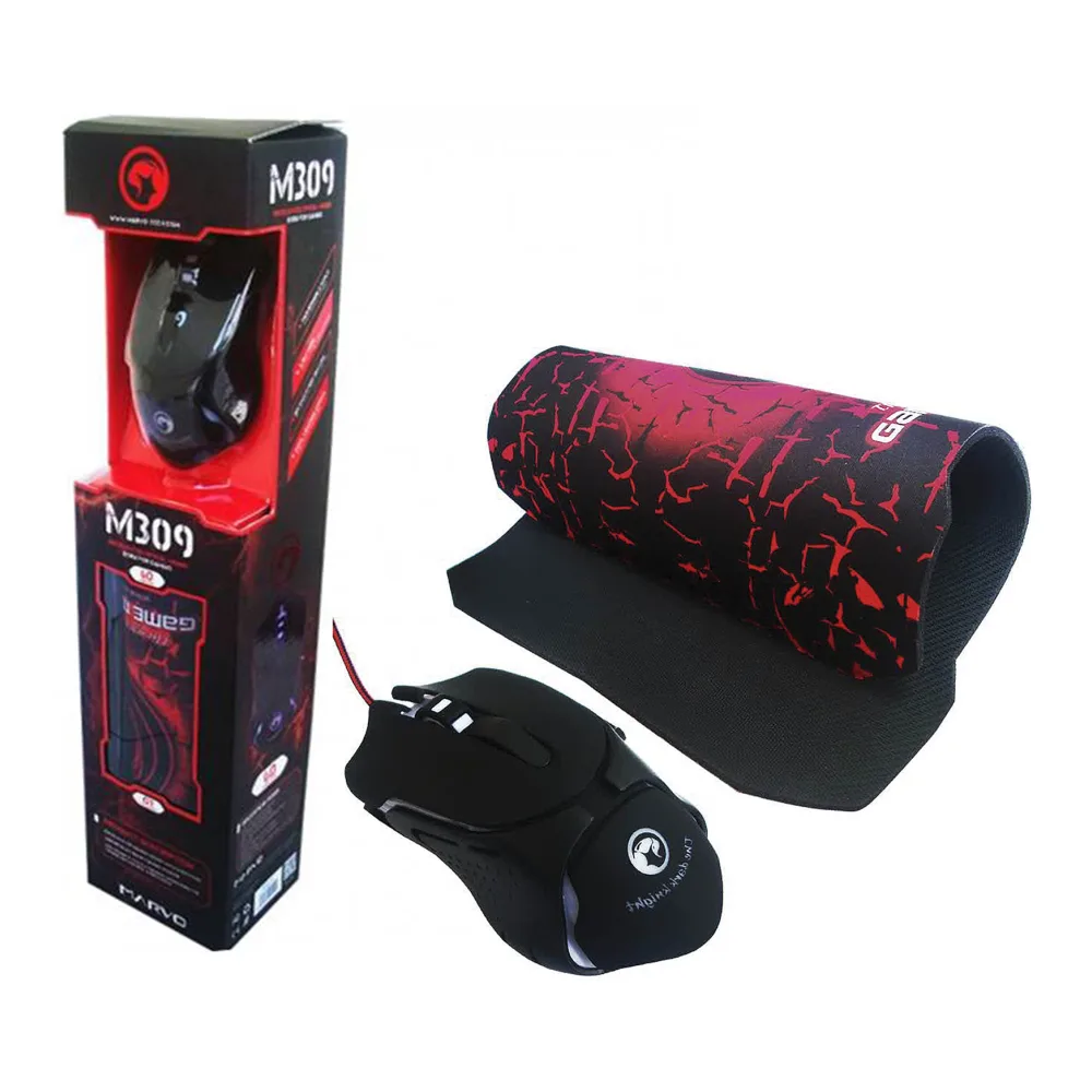 Marvo Mouse Gamer Negro+pad Mouse