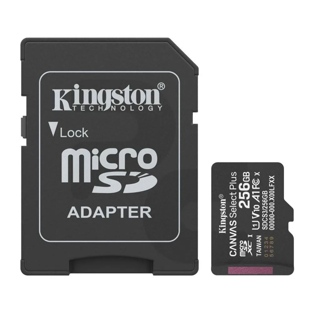 Memoria 256GB Microsdxc Canvas Select Plus GEN3 150 Mb/s A1 Kingston