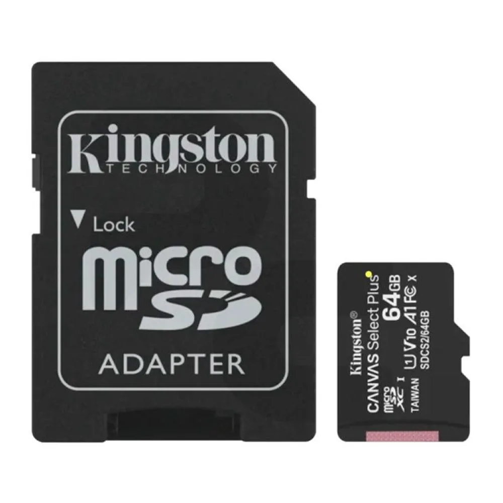 Memoria 64GB Microsdxc Canvas Select Plus GEN3 100 Mb/s A1 Kingston
