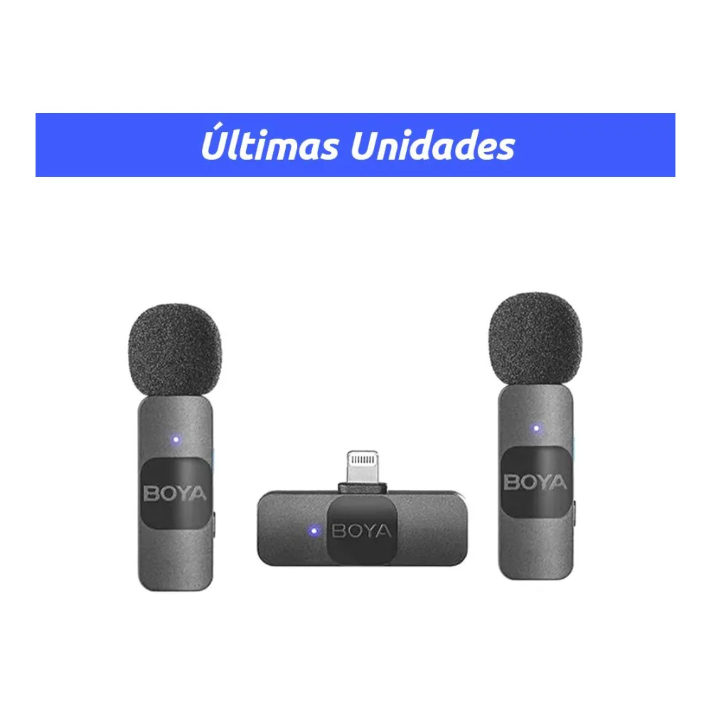 Micrófono Inalámbrico Doble Ultra Compacto y Portable 2.4GHZ Conector Lightning Boya BY-V2