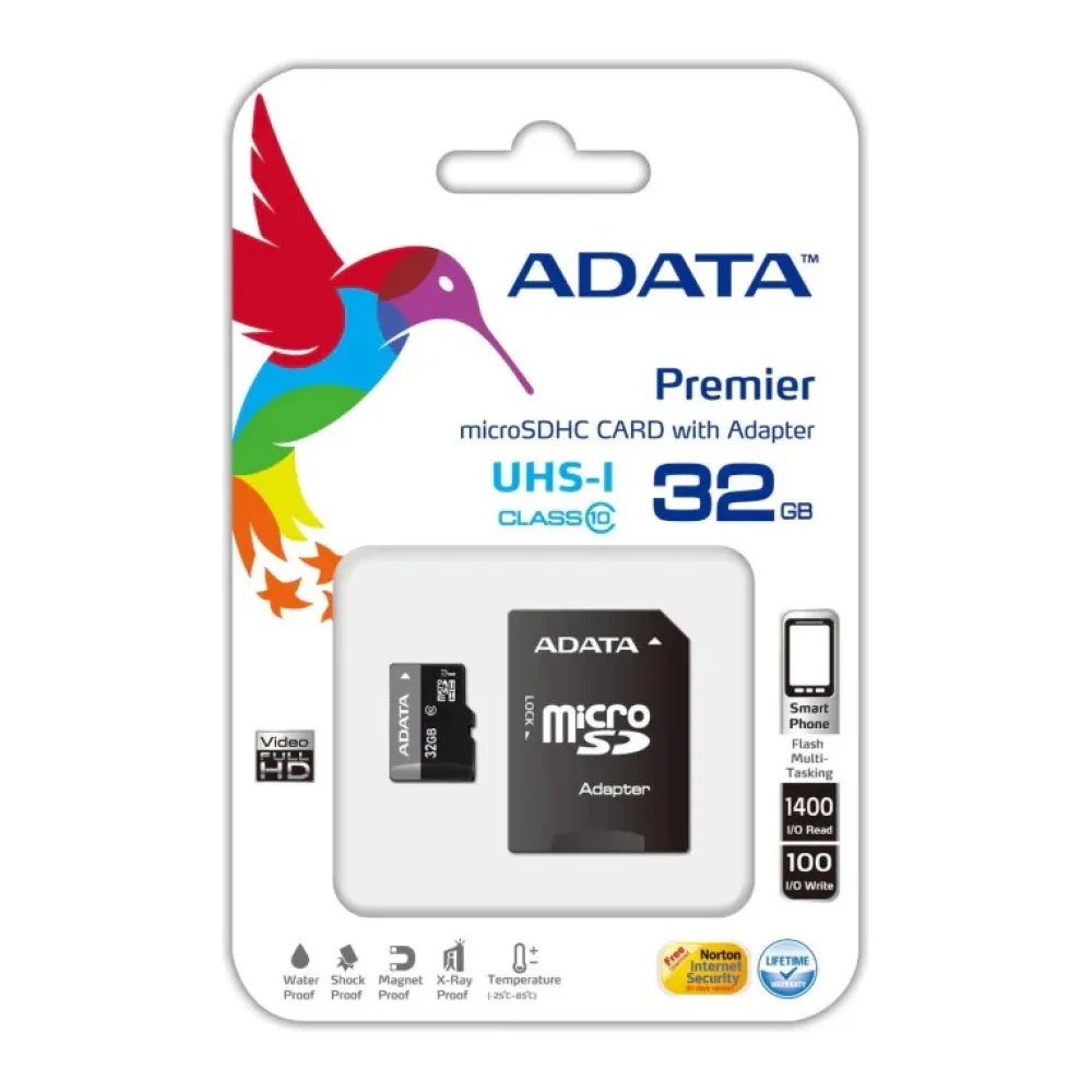 Microsdhc Adata Premier 32GB Uhs-i Clase 10 + Adaptador