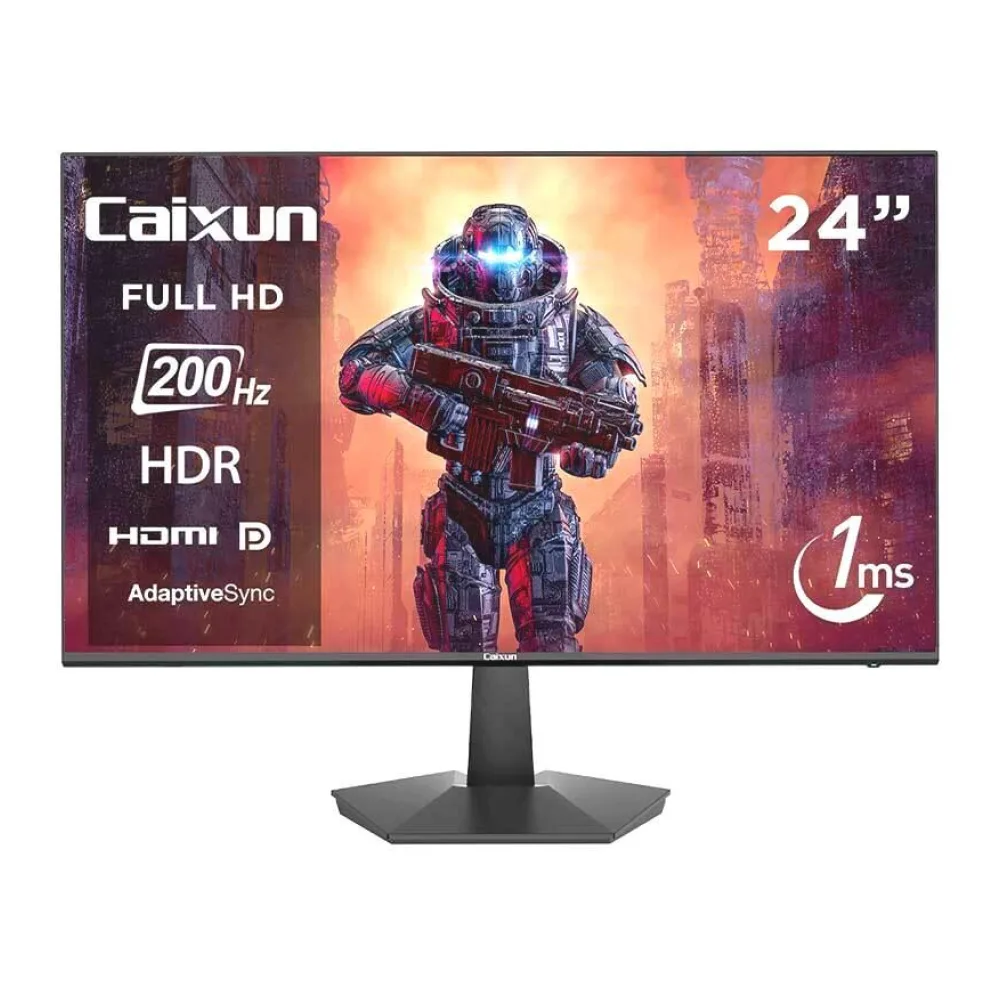 Monitor Gamer Plano Caixun 24 Fhd Va 200HZ Hdmi Dp 1MSC24X1F Negro