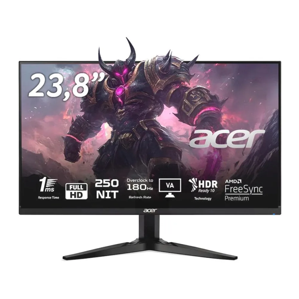 Monitor Lcd - 23.8" - 1920 X 1080 - Hdmi / Displayport - Black - 180 Hz Nitro KG241Y Acer