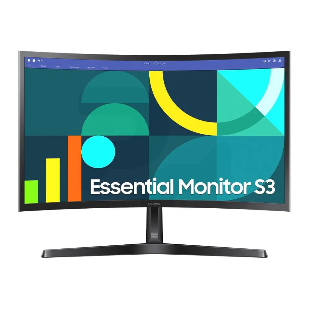 Monitor Samsung Curvo 24", Fhd, 100HZ, Va, 4MS, Essential Monitor S3 LS24D366GALXZS