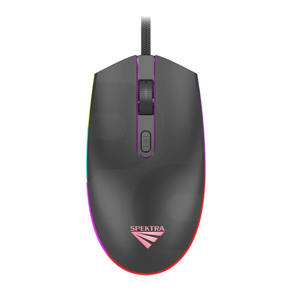 Mouse Gamer Alámbrico Óptico MS-500 - Negro Spektra