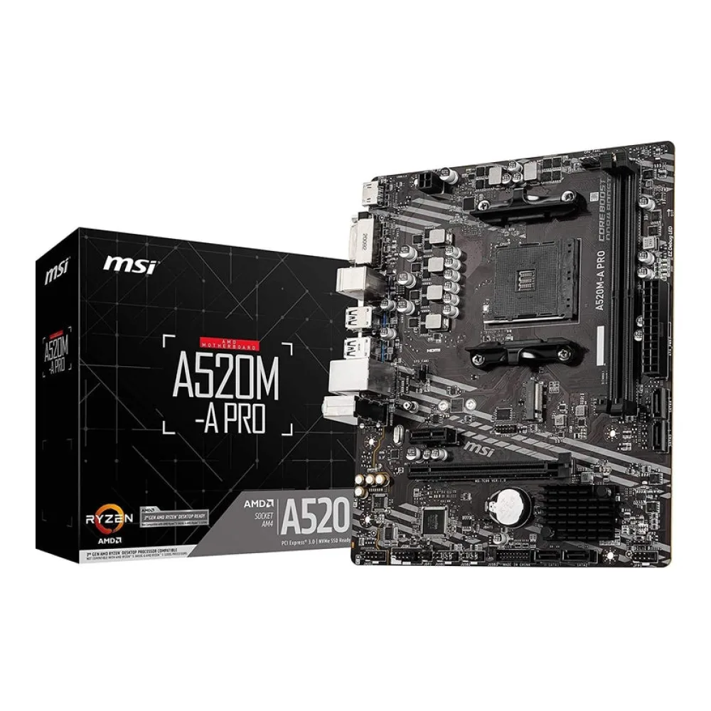 Msi Tarjeta Madre Pro Series Motherboard Sata A520M-APRO