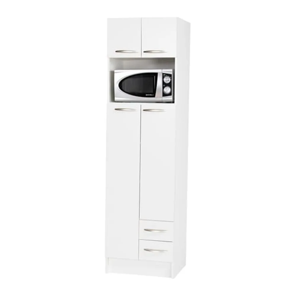 Mueble Microondas 4 Puertas - 2 Cajones Color Blanco