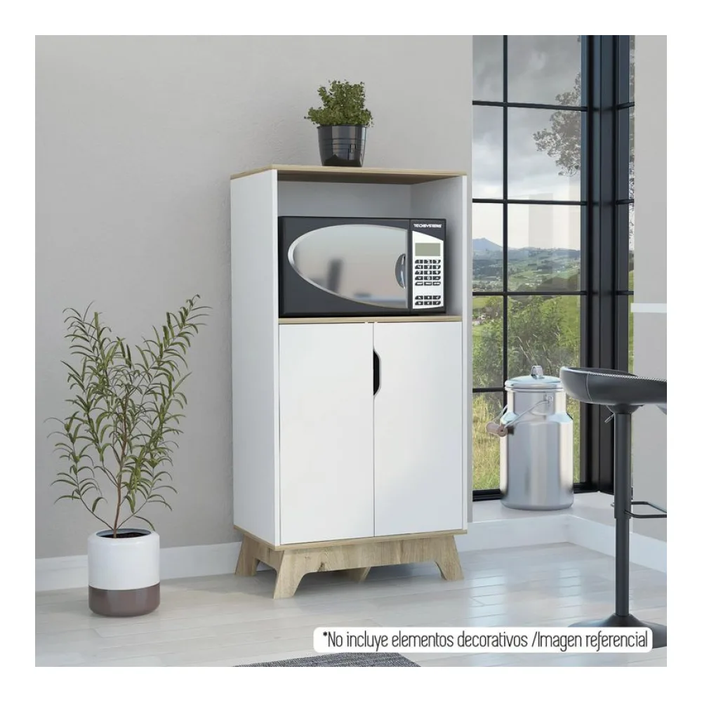 Mueble Microondas Bicolor Blan Tuhome