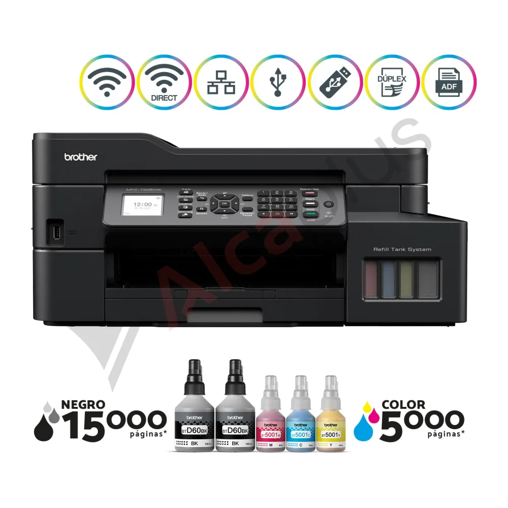 Multifuncional Brother MFC-T925DW Tintas Cargadas Open Box Tinta Color