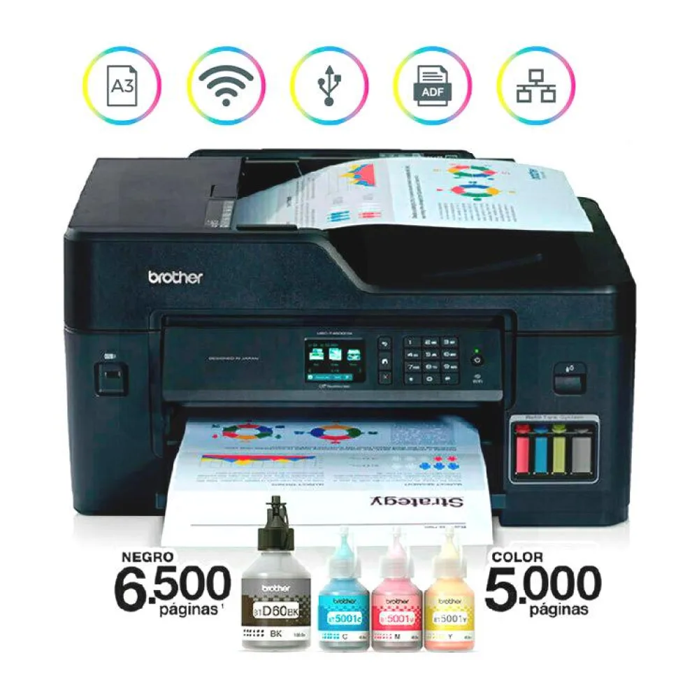 Multifuncional Tinta Continua A3 Inkbenefit Tank MFC-T4500DW Wifi / Ethernet / Dúplex / Fax Brother