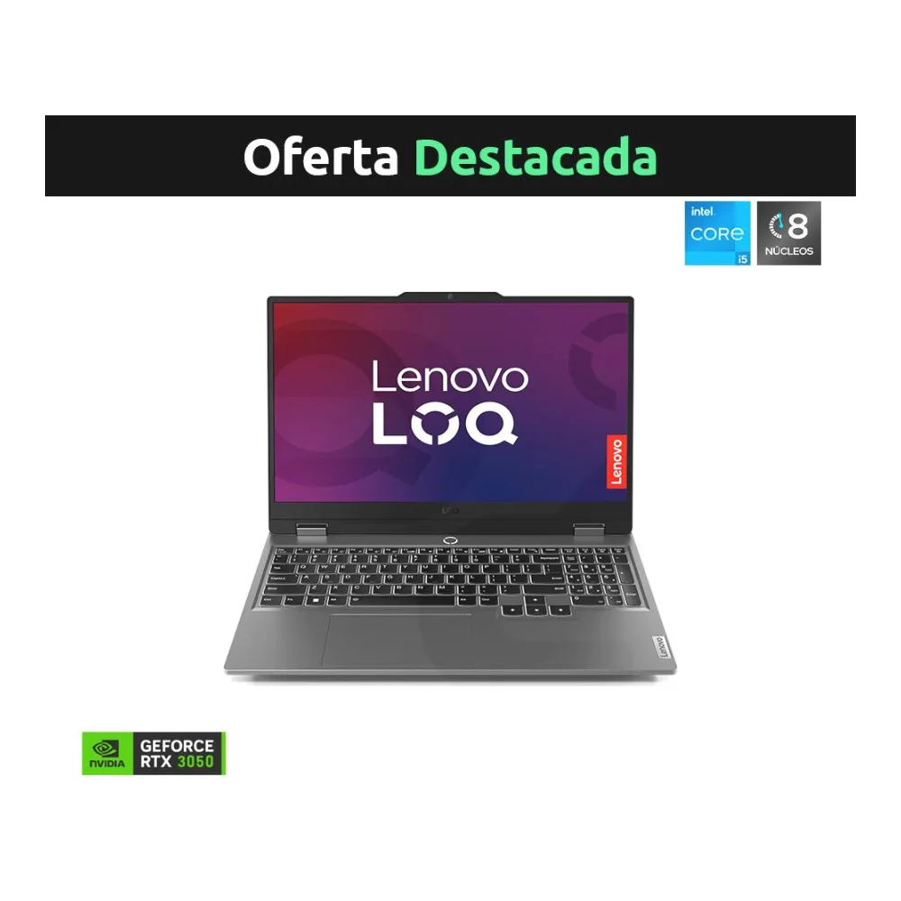 Notebook Gamer Loq Gen 9 Intel Core I5-12450HX Nvidia Geforce Rtx 3050 15.6" Fhd 144HZ 16GB Ram 512GB Ssd Windows 11 Home Luna Grey 83GS00G8CL Lenovo