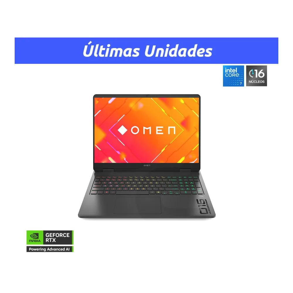 Notebook Gamer Omen 16-AM0018LA Intel Core I7-14650HX RTX5060 16" Wuxga 16GB Ram 1TB Windows 11 Home Black BZ4R6LA#AKH HP