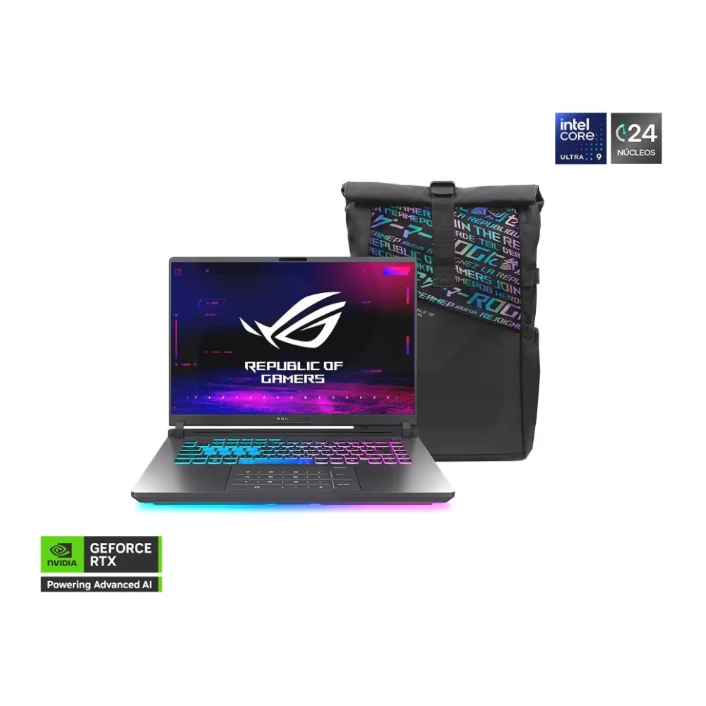 Notebook Gamer Rog Strix G16 Intel Core Ultra 9-275HX Nvidia Geforce Rtx 5080 16" 240HZ 32GB Ram 1TB Ssd Windows 11 Home Gris G615LW-S5227W Asus