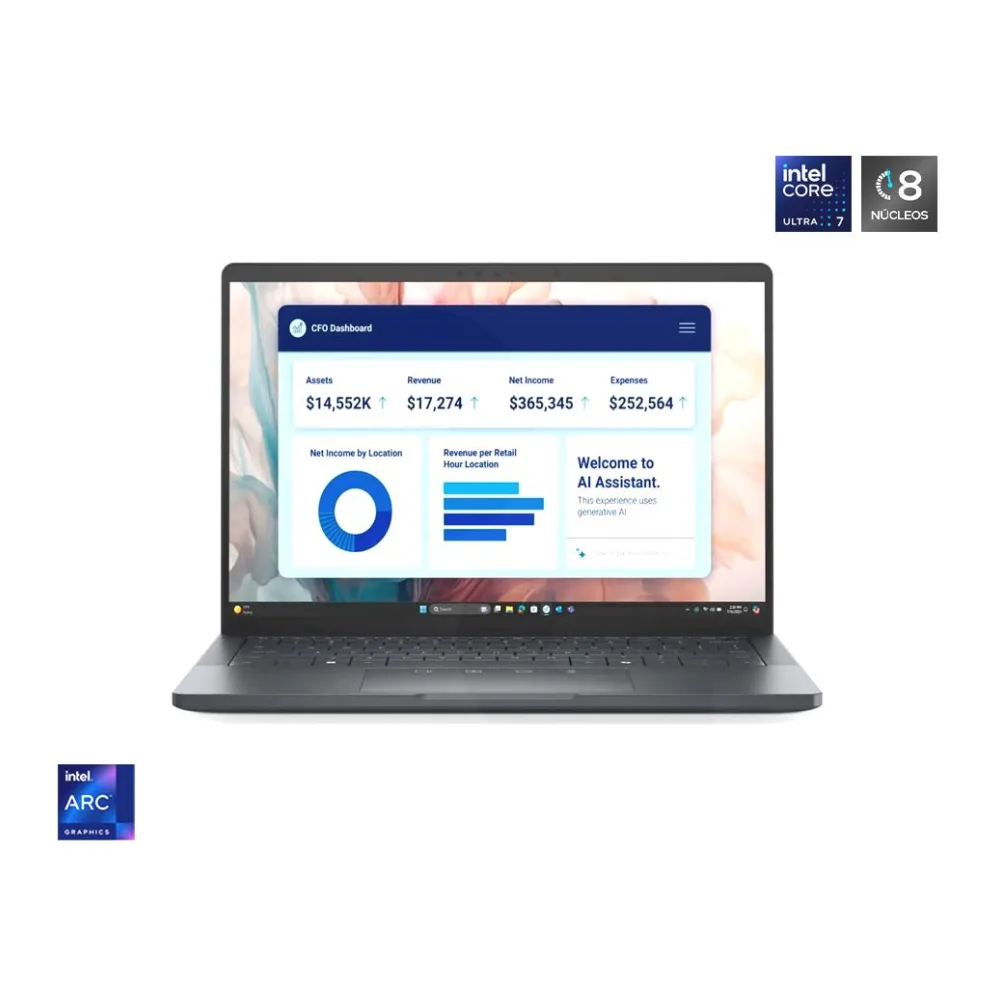 Notebook Pro Premium PA13250 13" Touch Intel Ultra 7 268V Vpro 32GB Ram 1TB Ssd Windows 11 Pro 3YRS Dell