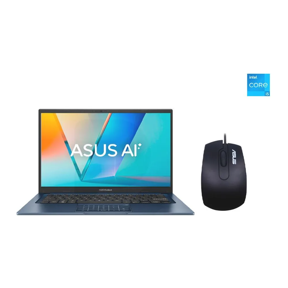 Notebook Vivobook 14 Intel Core 5-320 14" 60HZ 8GB 512GB Ssd Windows 11 Home Azul X1404MA-EB236W + Mouse Asus