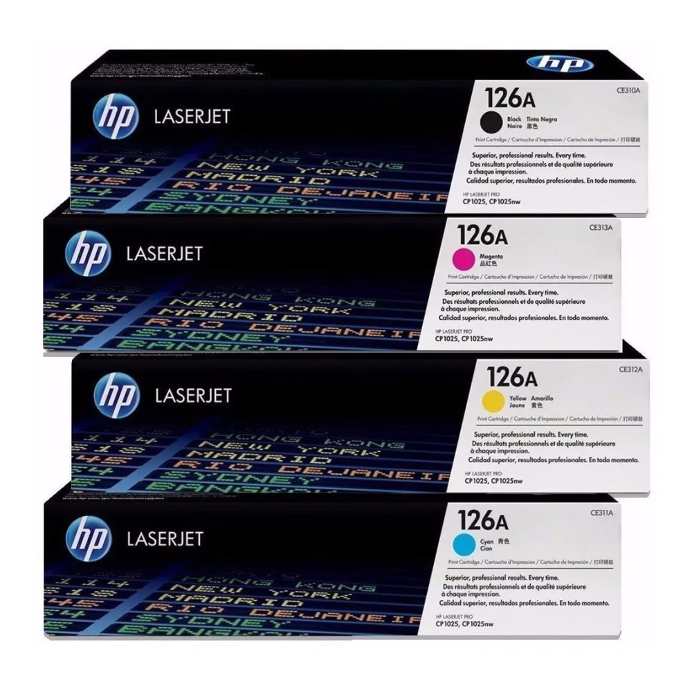 Pack 4 Tóner HP 126A Original CE310A CE311A CE312A CE313A