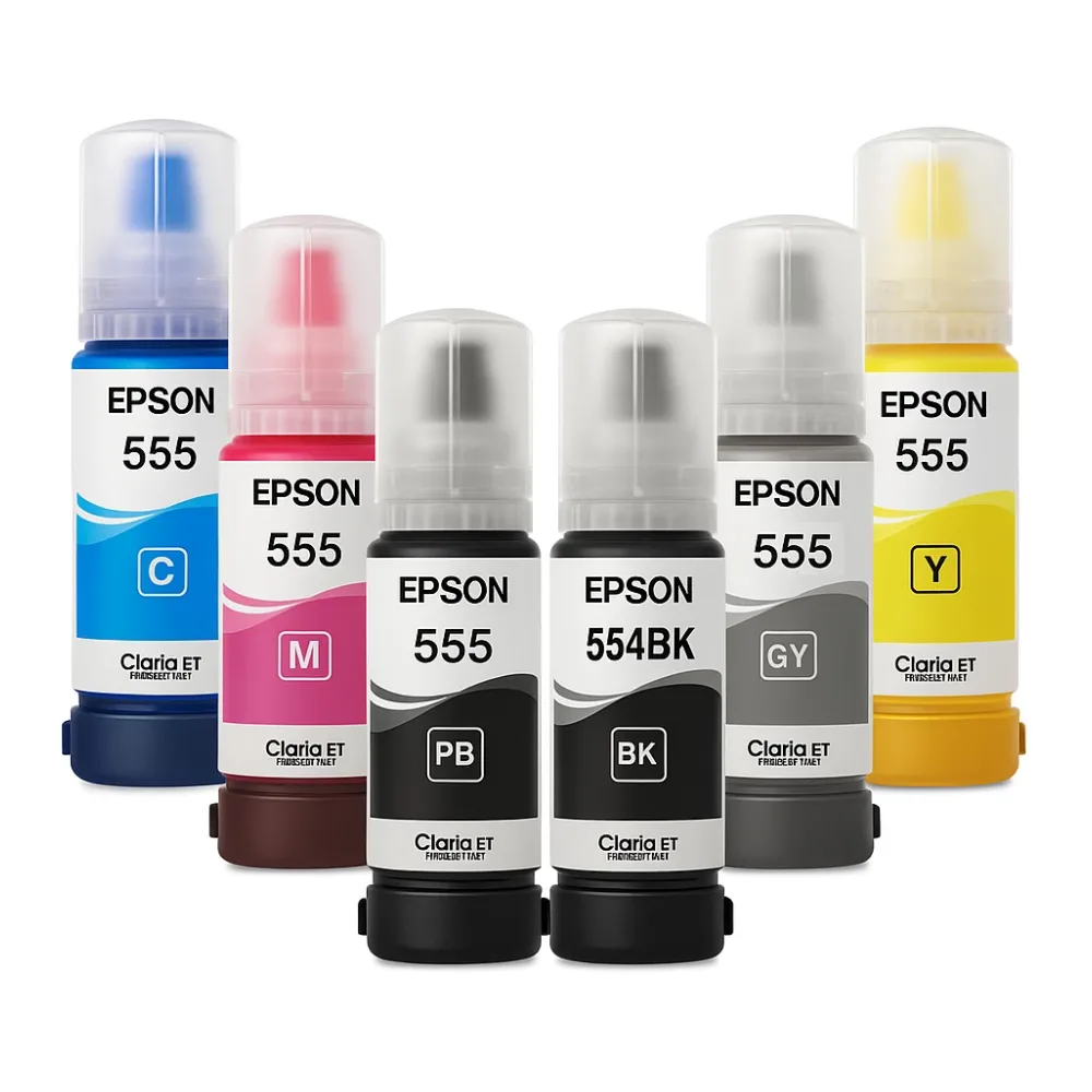 Pack 6 Tintas T555 Epson L8160 L8180