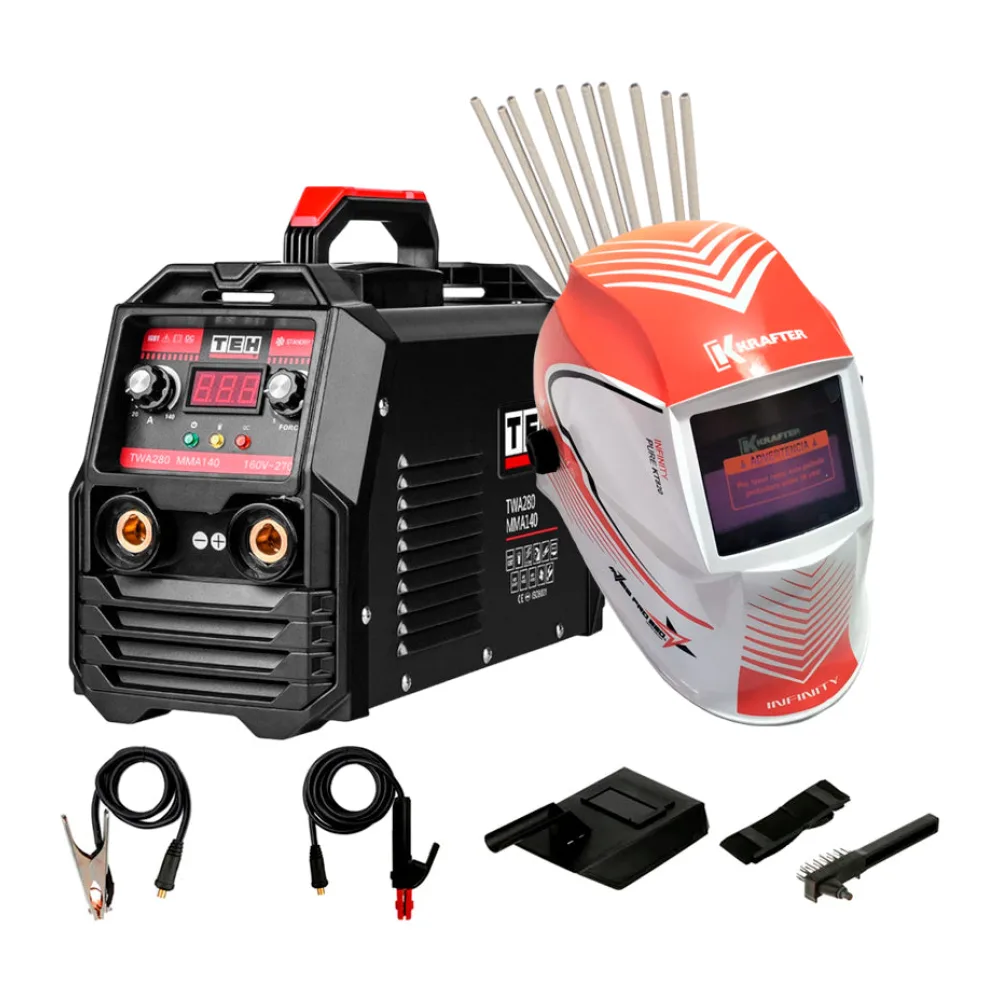 Pack Soldadora Inverter Tehtools 140 Amp + Mascara + Electrodos