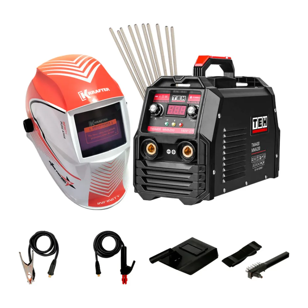 Pack Soldadora Inverter Tehtools 160 Amp + Mascara + Electrodos