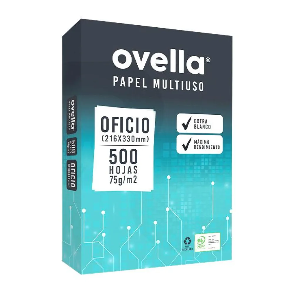 Papel Fotocopia Oficio Resma 500 Hojas Ovella